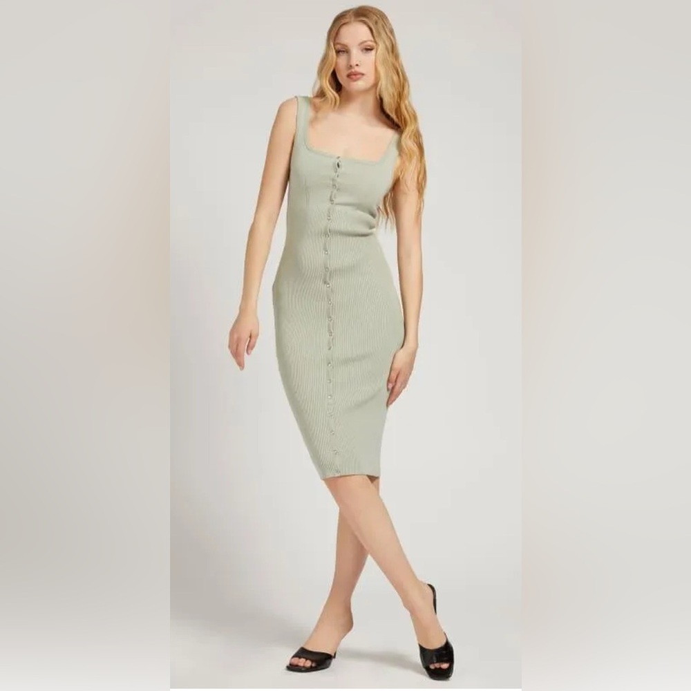 Guess Sage Green Midi Dress